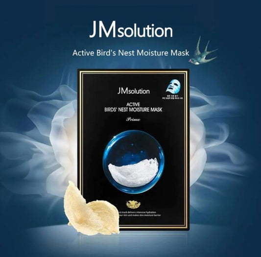 JMSOLUTION ACTIVE BIRDS' NEST MOISTURE MASK, FUKTIGHETSGIVENDE 10stk.