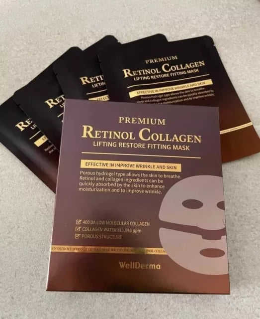 WellDerma - Premium Retinol Collagen Lifting Restore Fitting Mask 1 box of 4 pieces