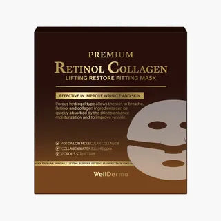 WellDerma - Premium Retinol Collagen Lifting Restore Fitting Mask 1 box of 4 pieces